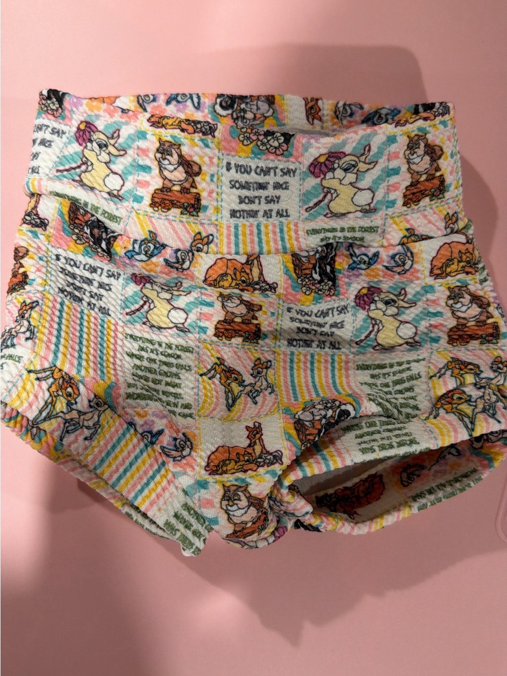 Girls' Multicolor Cartoon Patchwork Stretch Shorts